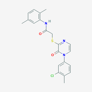 2-[4-(3-chloro-4-methylphenyl)-3-oxopyrazin-2-yl]sulfanyl-N-(2,5-dimethylphenyl)acetamide