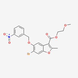 2-Methoxyethyl 6-bromo-2-methyl-5-[(3-nitrophenyl)methoxy]-1-benzofuran-3-carboxylate