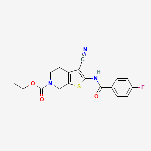 ethyl 3-cyano-2-(4-fluorobenzamido)-4,5-dihydrothieno[2,3-c]pyridine-6(7H)-carboxylate