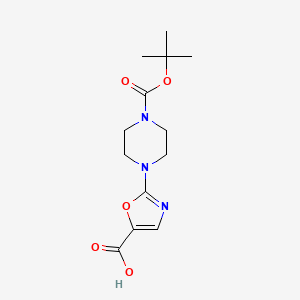 2-[4-[(2-Methylpropan-2-yl)oxycarbonyl]piperazin-1-yl]-1,3-oxazole-5-carboxylic acid