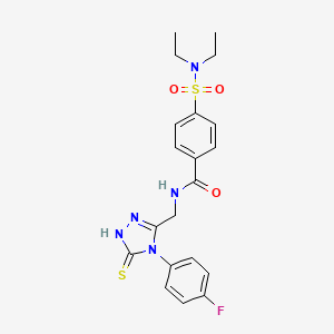 molecular formula C20H22FN5O3S2 B2386258 4-(diethylsulfamoyl)-N-[[4-(4-fluorophenyl)-5-sulfanylidene-1H-1,2,4-triazol-3-yl]methyl]benzamide CAS No. 391888-41-8