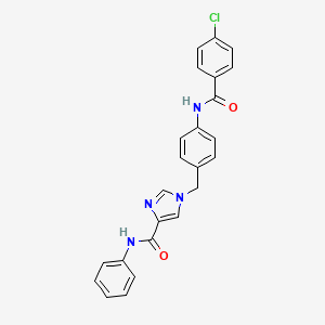 1-(4-(4-chlorobenzamido)benzyl)-N-phenyl-1H-imidazole-4-carboxamide