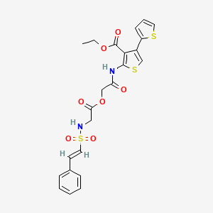 ethyl 2-[[2-[2-[[(E)-2-phenylethenyl]sulfonylamino]acetyl]oxyacetyl]amino]-4-thiophen-2-ylthiophene-3-carboxylate