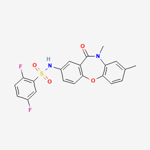 molecular formula C21H16F2N2O4S B2386271 N-(8,10-dimethyl-11-oxo-10,11-dihydrodibenzo[b,f][1,4]oxazepin-2-yl)-2,5-difluorobenzenesulfonamide CAS No. 922094-60-8