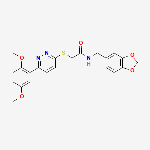 N-(benzo[d][1,3]dioxol-5-ylmethyl)-2-((6-(2,5-dimethoxyphenyl)pyridazin-3-yl)thio)acetamide