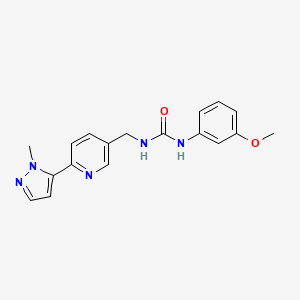 molecular formula C18H19N5O2 B2386280 1-(3-methoxyphenyl)-3-((6-(1-methyl-1H-pyrazol-5-yl)pyridin-3-yl)methyl)urea CAS No. 2034229-75-7