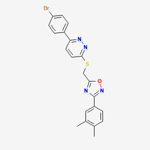 3-(4-Bromophenyl)-6-({[3-(3,4-dimethylphenyl)-1,2,4-oxadiazol-5-yl]methyl}thio)pyridazine