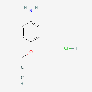 molecular formula C9H10ClNO B2386300 [4-(Prop-2-yn-1-yloxy)phenyl]amine hydrochloride CAS No. 1217129-50-4; 26557-78-8