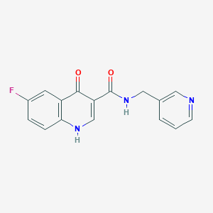 molecular formula C16H12FN3O2 B2386302 6-fluoro-4-hydroxy-N-(pyridin-3-ylmethyl)quinoline-3-carboxamide CAS No. 914658-85-8