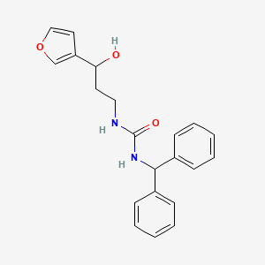 molecular formula C21H22N2O3 B2386304 1-苯并二甲基-3-(3-(呋喃-3-基)-3-羟基丙基)脲 CAS No. 1428371-58-7