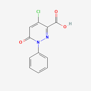 molecular formula C11H7ClN2O3 B2386305 4-Chloro-6-oxo-1-phenyl-1,6-dihydropyridazine-3-carboxylic acid CAS No. 339030-73-8