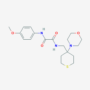 molecular formula C19H27N3O4S B2386308 N'-(4-Methoxyphenyl)-N-[(4-morpholin-4-ylthian-4-yl)methyl]oxamide CAS No. 2380190-30-5