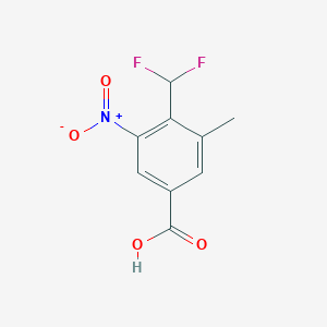 molecular formula C9H7F2NO4 B2386315 4-(Difluoromethyl)-3-methyl-5-nitrobenzoic acid CAS No. 2090712-49-3