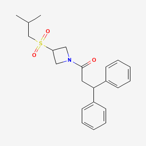 molecular formula C22H27NO3S B2386327 1-(3-(Isobutylsulfonyl)azetidin-1-yl)-3,3-diphenylpropan-1-one CAS No. 1797692-74-0