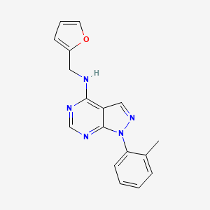 molecular formula C17H15N5O B2386331 (2-呋喃甲基)[1-(2-甲基苯基)吡唑并[4,5-e]嘧啶-4-基]胺 CAS No. 1171862-52-4