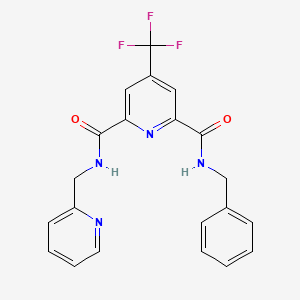 molecular formula C21H17F3N4O2 B2386334 N~2~-benzyl-N~6~-(2-pyridinylmethyl)-4-(trifluoromethyl)-2,6-pyridinedicarboxamide CAS No. 1211416-98-6