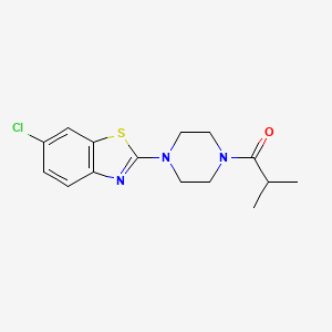 molecular formula C15H18ClN3OS B2386337 1-(4-(6-Chlorobenzo[d]thiazol-2-yl)piperazin-1-yl)-2-methylpropan-1-one CAS No. 897471-78-2