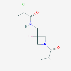2-Chloro-N-[[3-fluoro-1-(2-methylpropanoyl)azetidin-3-yl]methyl]propanamide