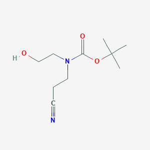 molecular formula C10H18N2O3 B2386351 tert-butyl N-(2-cyanoethyl)-N-(2-hydroxyethyl)carbamate CAS No. 154312-37-5