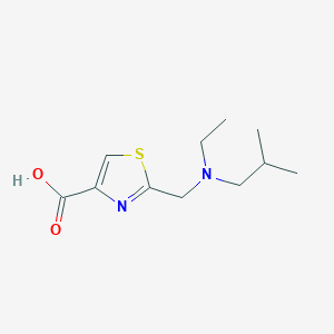 molecular formula C11H18N2O2S B2386357 2-[[Ethyl(2-methylpropyl)amino]methyl]-1,3-thiazole-4-carboxylic acid CAS No. 1873449-79-6