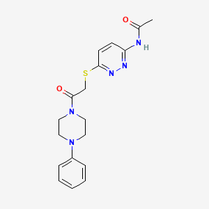 N-(6-((2-oxo-2-(4-phenylpiperazin-1-yl)ethyl)thio)pyridazin-3-yl)acetamide