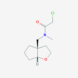 molecular formula C11H18ClNO2 B2386366 N-[[(3Ar,6aR)-2,3,4,5,6,6a-hexahydrocyclopenta[b]furan-3a-yl]methyl]-2-chloro-N-methylacetamide CAS No. 2411177-37-0