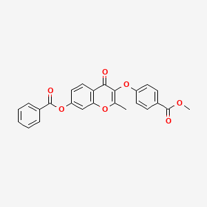 molecular formula C25H18O7 B2386367 Methyl 4-(7-benzoyloxy-2-methyl-4-oxochromen-3-yl)oxybenzoate CAS No. 637751-24-7