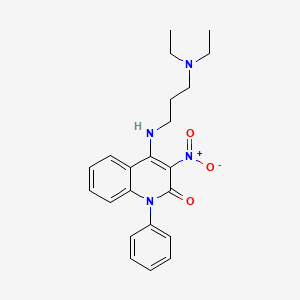 molecular formula C22H26N4O3 B2386387 4-((3-(二乙氨基)丙基)氨基)-3-硝基-1-苯基喹啉-2(1H)-酮 CAS No. 683797-59-3