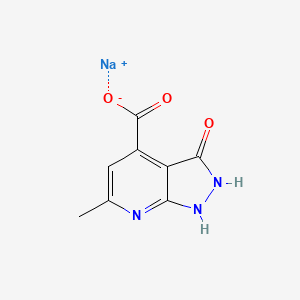 molecular formula C8H6N3NaO3 B2386396 Sodium 6-methyl-3-oxo-2,3-dihydro-1H-pyrazolo[3,4-b]pyridine-4-carboxylate CAS No. 2155855-19-7