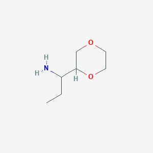 molecular formula C7H15NO2 B2386402 1-(1,4-Dioxan-2-yl)propan-1-amine CAS No. 1467414-08-9