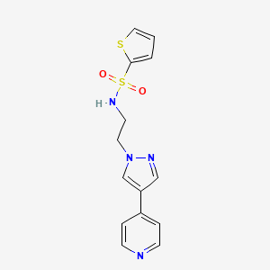 molecular formula C14H14N4O2S2 B2386412 N-{2-[4-(吡啶-4-基)-1H-吡唑-1-基]乙基}噻吩-2-磺酰胺 CAS No. 2034354-78-2
