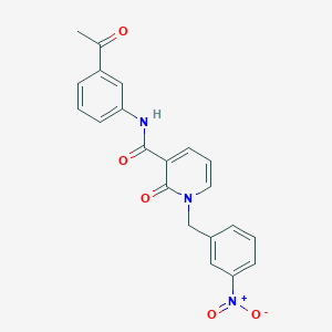 molecular formula C21H17N3O5 B2386414 N-(3-acetylphenyl)-1-(3-nitrobenzyl)-2-oxo-1,2-dihydropyridine-3-carboxamide CAS No. 946222-59-9