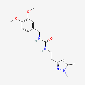 molecular formula C17H24N4O3 B2386415 1-(3,4-dimethoxybenzyl)-3-(2-(1,5-dimethyl-1H-pyrazol-3-yl)ethyl)urea CAS No. 2034634-14-3