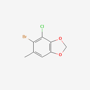 molecular formula C8H6BrClO2 B2386418 5-Bromo-4-chloro-6-methyl-1,3-benzodioxole CAS No. 1782327-60-9