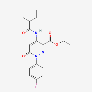 molecular formula C19H22FN3O4 B2386433 4-(2-乙基丁酰胺)-1-(4-氟苯基)-6-氧代-1,6-二氢哒嗪-3-羧酸乙酯 CAS No. 941974-64-7