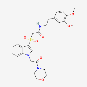 N-(3,4-dimethoxyphenethyl)-2-((1-(2-morpholino-2-oxoethyl)-1H-indol-3-yl)sulfonyl)acetamide