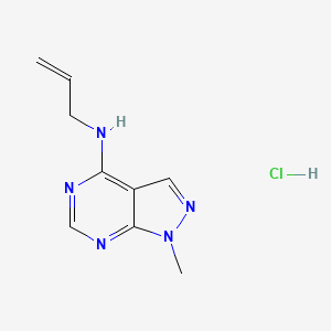 molecular formula C9H12ClN5 B2386438 N-allyl-1-methyl-1H-pyrazolo[3,4-d]pyrimidin-4-amine hydrochloride CAS No. 120266-98-0