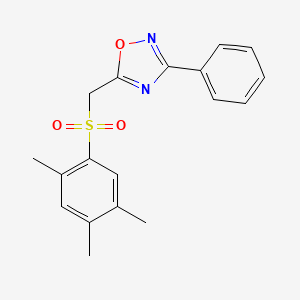 3-Phenyl-5-(((2,4,5-trimethylphenyl)sulfonyl)methyl)-1,2,4-oxadiazole