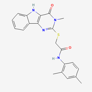 N-(2,4-dimethylphenyl)-2-[(3-methyl-4-oxo-5H-pyrimido[5,4-b]indol-2-yl)sulfanyl]acetamide