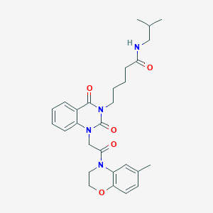 N-isobutyl-5-(1-(2-(6-methyl-2H-benzo[b][1,4]oxazin-4(3H)-yl)-2-oxoethyl)-2,4-dioxo-1,2-dihydroquinazolin-3(4H)-yl)pentanamide