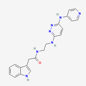 molecular formula C21H21N7O B2386451 2-(1H-indol-3-yl)-N-(2-((6-(pyridin-4-ylamino)pyridazin-3-yl)amino)ethyl)acetamide CAS No. 1226427-85-5