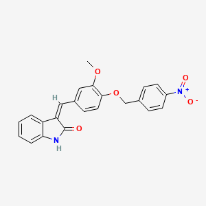 3-((3-Methoxy-4-((4-nitrophenyl)methoxy)phenyl)methylene)indolin-2-one