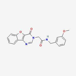 molecular formula C20H17N3O4 B2386466 N-[(3-methoxyphenyl)methyl]-2-(4-oxo-[1]benzofuro[3,2-d]pyrimidin-3-yl)acetamide CAS No. 1004071-54-8