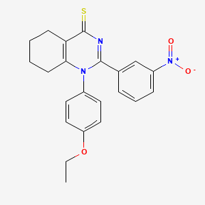molecular formula C22H21N3O3S B2386483 1-(4-Ethoxyphenyl)-2-(3-nitrophenyl)-5,6,7,8-tetrahydroquinazoline-4-thione CAS No. 630065-52-0