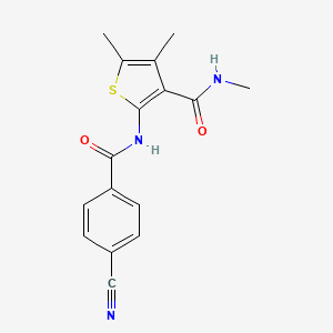 2-(4-cyanobenzamido)-N,4,5-trimethylthiophene-3-carboxamide