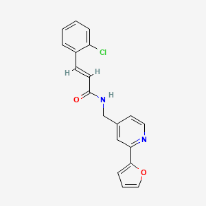 molecular formula C19H15ClN2O2 B2386508 (E)-3-(2-chlorophenyl)-N-((2-(furan-2-yl)pyridin-4-yl)methyl)acrylamide CAS No. 2035005-21-9