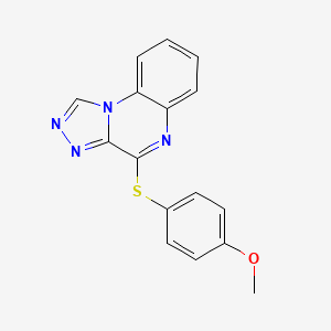 molecular formula C16H12N4OS B2386517 4-[(4-Methoxyphenyl)sulfanyl][1,2,4]triazolo[4,3-a]quinoxaline CAS No. 338420-32-9