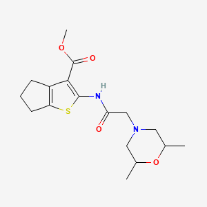 molecular formula C17H24N2O4S B2386521 methyl 2-(2-(2,6-dimethylmorpholino)acetamido)-5,6-dihydro-4H-cyclopenta[b]thiophene-3-carboxylate CAS No. 314261-43-3
