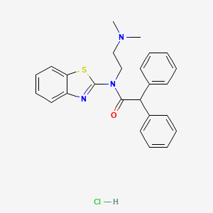 molecular formula C25H26ClN3OS B2386525 N-(benzo[d]thiazol-2-yl)-N-(2-(dimethylamino)ethyl)-2,2-diphenylacetamide hydrochloride CAS No. 1215715-26-6