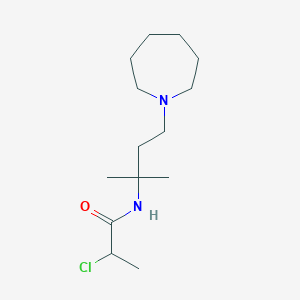 molecular formula C14H27ClN2O B2386528 N-[4-(Azepan-1-yl)-2-methylbutan-2-yl]-2-chloropropanamide CAS No. 2411217-16-6